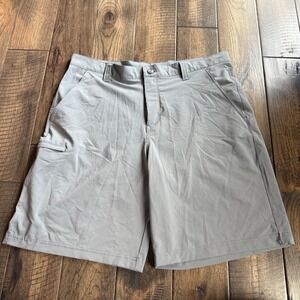 Columbia PFG Mens Gray Performance Fishing Shorts 36W 10 Inseam Stretch Utility